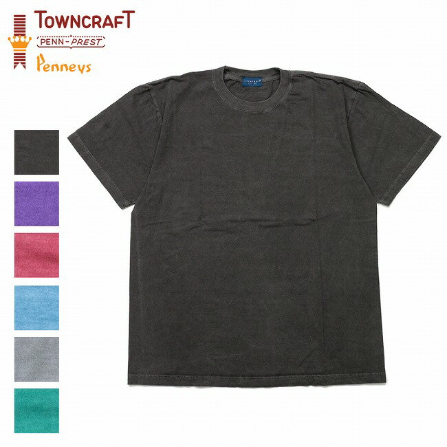 樂天商城 - 【9日20時〜16日1時59分限定クーポン配布中】●TOWNCRAFT タウンクラフト VINTAGE DYE 5.6OZ CREW ヴィンテージダイ5.6オンスクルー TC25S019 【 半袖 Tシャツ カットソー 綿 コットン メンズ アウトドア 】【メール便・代引不可】
