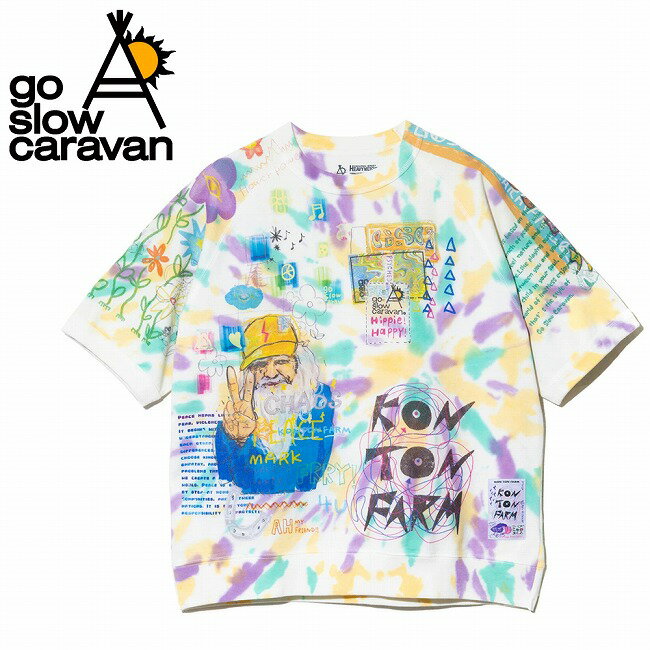樂天商城 - 【9日20時〜16日1時59分限定クーポン配布中】●go slow caravan ゴースローキャラバン 32/1三本引き揃えヘビー天竺TIE DYE 落書きカオス ラグラン TEE 362612 【 Tシャツ トップス コットン 綿 アウトドア 】