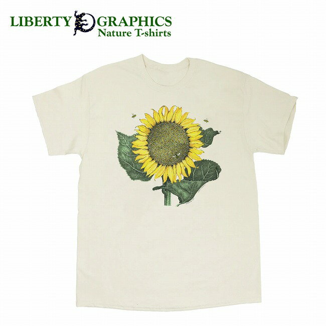 樂天商城 - 【9日20時〜16日1時59分限定クーポン配布中】●LIBERTY GRAPHICS リバティーグラフィックス Sunflower and Bees サンフラワーアンドビーズ 185 【 トップス 半袖 Tシャツ 綿 コットン タウンユース デイリー アウトドア 】【メール便・代引不可】