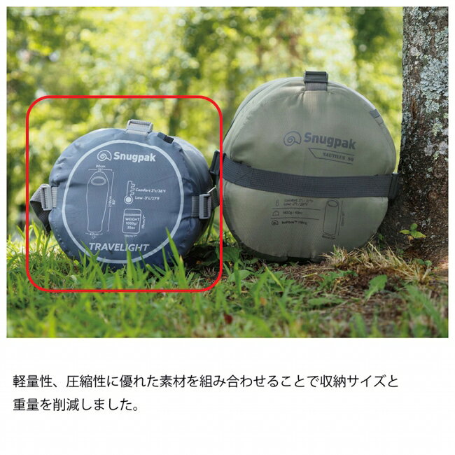 ●Snugpak スナグパック トラベライト マミー ライトジップ グレー SP16696GR 【 寝袋 シュラフ 軽量 車中泊 キャンプ アウトドア 】 highball-10284391 Highball サンプル画像2