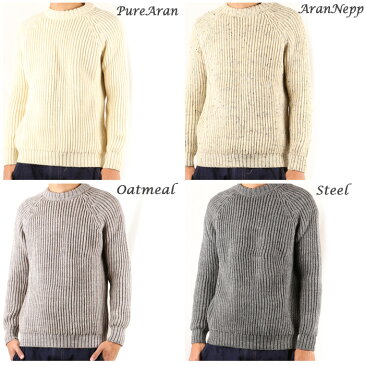 【ケリーウーレンミルズ/Kerry Woollen Mills】 Fisherman Rib Crew Neck Sweater 【服】 セーター ニット ウール 冬物 暖か 丸首 クルーネック お買い得!【即日発送】