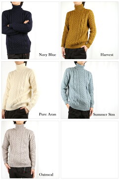 ケリーウーレンミルズ Kerry Woollen Mills セーター Aran Cable Polo Neck LITE 【服】ハイネック【即日発送】