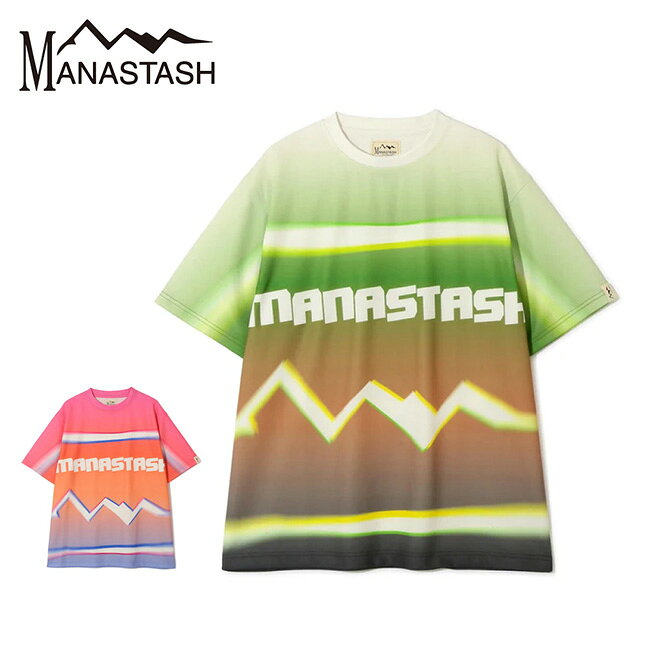 メーカー希望小売価格はメーカーカタログに基づいて掲載していますSpec ブランド名 MANASTASH マナスタッシュ 商品名 ALLOVER GRADIENT LOGO TOP オールオーバーグラディエントロゴトップ メーカー型番 792-5135004 サイズ S：着丈71　肩幅49　袖丈23.5　身幅53M：着丈72　肩幅51　袖丈23.5　身幅56L：着丈75　肩幅53　袖丈24.5　身幅59XL：着丈78　肩幅55　袖丈25.5　身幅62(単位：cm)※メーカーサイズ参照 カラー (090)ピンク(140)グリーン 詳細 &nbsp; ・ボディ全体で、グラデーションとMANASTASHロゴを落とし込んだTシャツ・染めで表現したような柄だが、昇華転写プリントでグラフィックとロゴを表現・素材は、表がポリエステル、肌が触れる裏はコットンの、ダブルフェイス仕様【MANASTASH/マナスタッシュ】1993年に米国シアトルで設立された＜MANASTASH＞。ブランド名の由来となる北アメリカ大陸の西海岸沿いを南北に走るカスケード山脈から駆け落ちるマナスタッシュ山高原は、スキーやトレッキング、マウンテンバイク、ラフティング、カヤックなど多様なアウトドアスポーツが楽しめることで有名です。創業時よりヘンプやリサイクルフリースなど環境に優しい素材を採用して最高のアイテムを作ることを理念に掲げ、旧き良きアメリカのプロダクトをデザインベースにしたライフスタイルブランドは、ファッションとカルチャーをクロスオーバーさせた新しいスタイルを提案します。----------------------------------【素材】ポリエステル 85%、コットン 15% ------------------------------------------------------------ ※モニタやPC環境等により実物と多少色合いが異なって見える場合もございます。 ※外箱がある商品につきましては生産、運搬の過程上、商品の箱(外箱)に多少の汚れや、破れ等が生じる場合がございます。 予めご了承の上お買い求め頂きます様、よろしくお願いいたします。 ※パターン生地を使用している商品によってはパターン位置に個体差がございます。予めご了承下さい。 ※一部商品画像にメーカー提供画像を使用している商品もございますので、仕様が予告なく変更される場合がございます。 ※複数のショッピングモールで同時販売しておりますので、在庫切れになってしまう場合がございます。 厳重に注意し在庫システムで管理を行っておりますが、お買い上げいただいた商品が品切れになってしまう場合がございます。 また、人気商品に関しましても複数のお客様が一度に購入を行い、在庫の反映が間に合わずご購入できてしまう場合がございます。 その際はお客様には必ずご連絡をさせていただきますが、万が一入荷予定がない場合はキャンセルさせていただく場合がございます。 大変申し訳ございませんがあらかじめご了承ください。 ※メール便発送対象商品に関しましては、メール便規定料金にてお送りします。 ※ガス缶などをご使用いただく商品の場合、同メーカーのものをご使用いただくことを推奨しております。 製品不良などが起こった場合、保証対象外となる場合がございます。 ------------------------------------------------------------