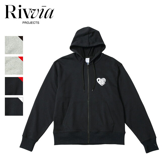 ［クーポン配布］●Rivvia PROJECTS リヴィアプロジェクツ RV HEART ZIP HOODIE RVハートジップフーディー RIV-26009 【 アウター 裏起毛 2WAY 長袖 ジップアップ ワンポイント キャンプ アウトドア 】 highball-10285528 Highball パッケージ画像