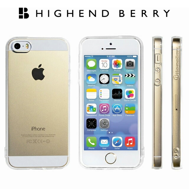 iPhone5s/iPhone5/SE ケース Highend berry(ハイエンドベリー)ソフトTPU/ストラップホール/保護キャップ付 クリア/チェッカード/ペイズリー/ユニオンジャック/ダブルサイズスター/パラダイス/フレアハート/トゥインクルスター【楽天限定デザイン】【20P03Dec16】