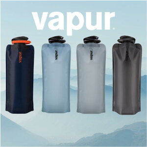 Vapur Eclipse / ヴェイパー エクリプス Blackout / Blue Steel / Graphite Grey 1L | Water Bottle ウォーターボトル ポータブル コンパクト 水筒 折りたたみ カラビナ付き 軽量 持続可能 アウトドア キャンプ 【日本正規代理店品】