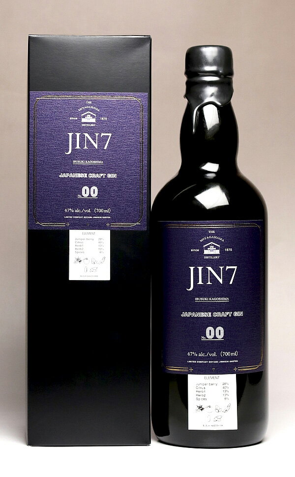 JIN7《00》47度700ml 【大山甚七商店】【ジン スピリッツ 芳樟 木頭柚子 開聞山麓香料園 指宿 jin】
