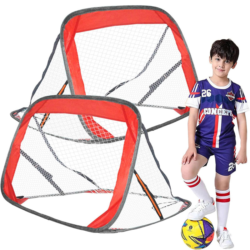 【Higood 送料無料】キッズサッカーゴール 折りたたみ 子供 収納バッグ付き 2個セット 室内屋外 フットサル