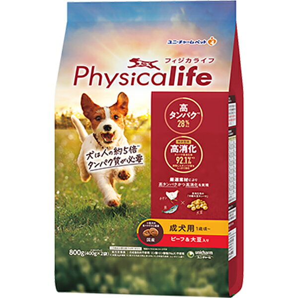 樂天商城 - Physicalife（フィジカライフ） 成犬用 1歳頃〜 ビーフ＆大豆入り 800g