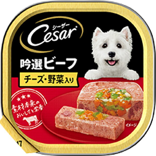 シーザー トレイ 吟選ビーフ チーズ・野菜入り ふわふわローフタイプ 100g×24コ〔26020623dw〕〔26030627dw〕
