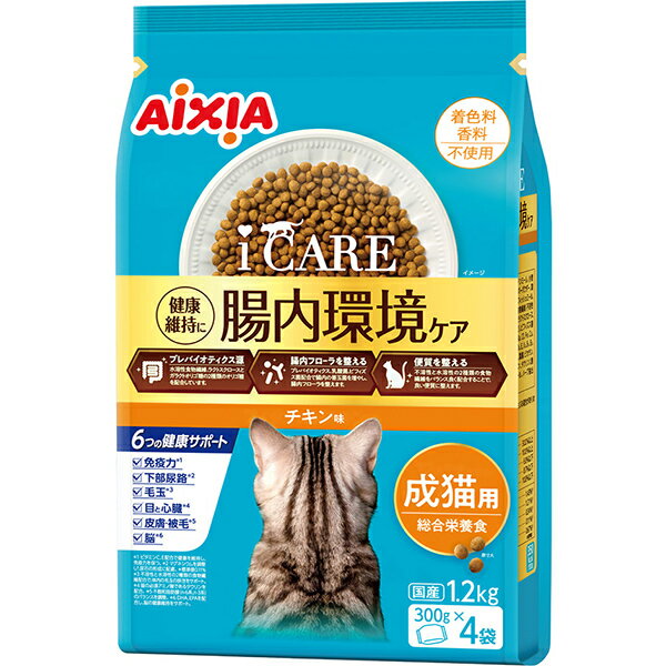乐天商城 - i CARE（アイケア） キャットドライ チキン味 1.2kg（300g×4袋）