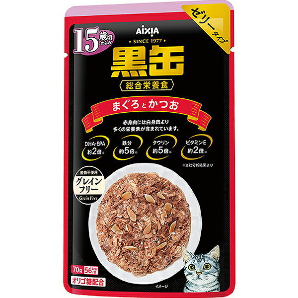 Other Wet Food - 黒缶パウチ 15歳頃からのまぐろとかつお 70g×12コ〔26040831cw〕