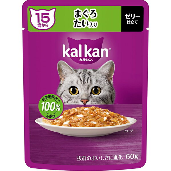 乐天商城 - カルカン パウチ ゼリー仕立て 15歳から まぐろ たい入り 60g×12コ