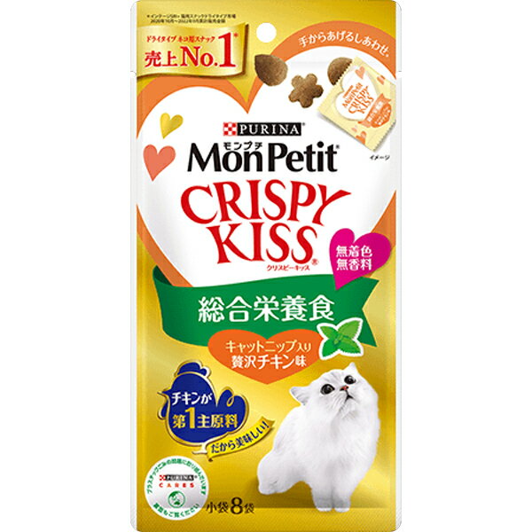 乐天商城 - モンプチ クリスピーキッス 総合栄養食 キャットニップ入り 贅沢チキン味 24g