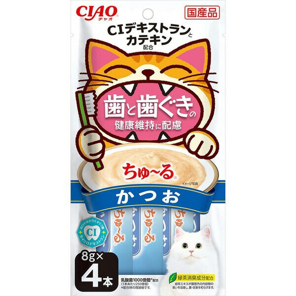 樂天商城 - チャオ ちゅ〜る 歯と歯ぐきの健康維持に配慮 かつお 8g×4本［ちゅーる］〔26030961co〕