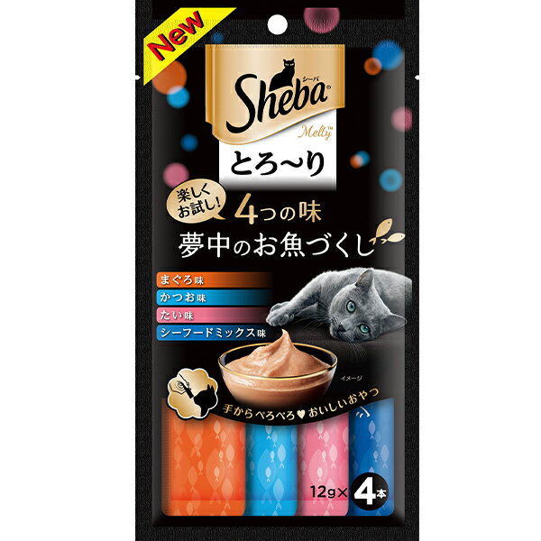 樂天商城 - シーバ とろ〜り メルティ 4つの味 夢中のお魚づくし 12g×4本