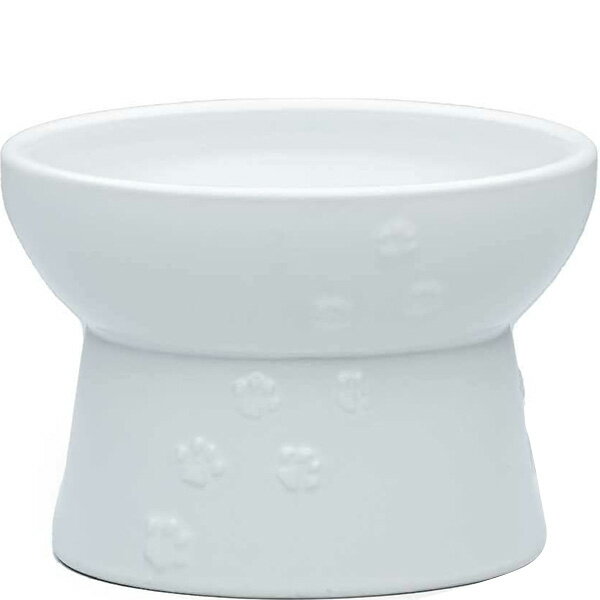 猫用 脚付フードボウル 日本製 ホワイト