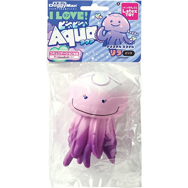 わんちゃんが大好きなピーピー笛入りのラテックス玩具。愉快でカワイイお友達とたっぷり遊ぼう！・ゆらゆらのんびり揺られて暮らすくらげのリラ。・クリスタルスマイルで優雅にダンス。・複雑な転がり方でわんちゃんも夢中で遊べます。 【 適応ペットのサイズ 】 超小〜小型犬用 【 メーカー名 】 ドギーマンハヤシ 【 JANコード 】 4976555858952