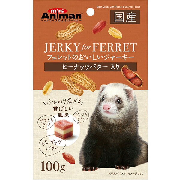 乐天商城 - フェレットのおいしいジャーキー ピーナッツバター入り 100g