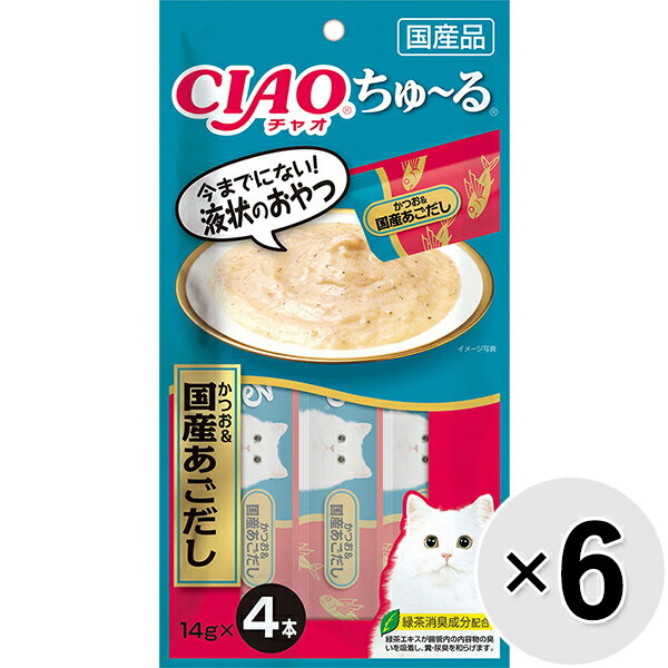 乐天商城 - 【セット販売】チャオ ちゅ〜る かつお＆国産あごだし （14g×4本）×6コ ［ちゅーる］〔26030966co〕