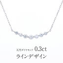 【送料無料】Pt900【0.3ct】ライン ダイヤモンド ネックレス【GGSカード鑑別書付】 プラチナ ダイヤペンダント ダイヤネックレス Line 7石 ランダム 繊細 ダイヤモンドペンダント 可愛い 人気 ギフト プレゼント 誕生日 母の日 0.3ct