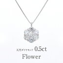 【送料無料】Pt900【0.50ct】ダイヤモンド フラワー モチーフ ネックレス ジュエリー 花 ダイヤネックレス ダイヤモンドペンダント プラチナ 人気 ギフト プレゼント 誕生日 母の日