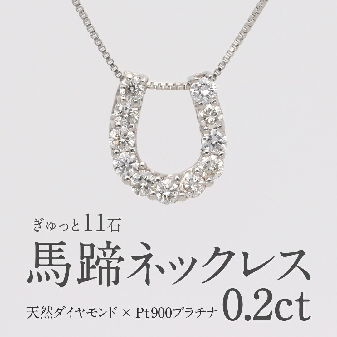 【送料無料】pt900【0.2ct】馬蹄モチーフ ダイヤモンド ネックレス ホースシュー 0.20 プラチナ ジュエリー ダイヤ ダイヤモンドネックレス ダイヤペンダント 馬蹄ペンダント 人気 可愛い ギフト プレゼント 誕生日 母の日 馬蹄ダイア