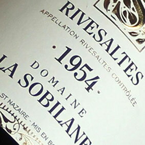 【送料無料】[1954] リヴザルト [1954] Rivesaltes [1954年] フランスワイン/ラングドック/甘口/750ml/ソビラーヌ 退職・お誕生日・結婚式・結婚記念日のプレゼントに誕生年・生まれ年のワイン！