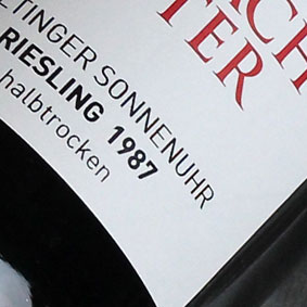 1987年 やや辛口 ツェルティンガー・ゾネンウーア ハルプトロッケン [1987] 750ml ドイツ ヴィンテージ ワイン モーゼル 白ワイン ゼルバッハ・オスター [1987] 昭和62年 お誕生日 結婚式 結婚記念日 プレゼント ギフト 対応可能　誕生年 生まれ年 wine