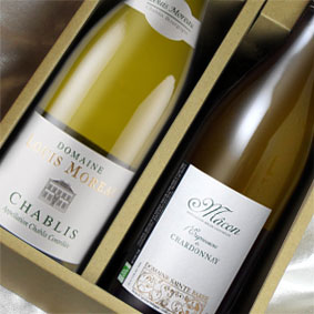 認証取得 自然派 フランス・ブルゴーニュ 白ワイン　北のシャブリ 南のマコン　750ml 2本セット 無料ギフト包装付き ビオロジック&サステーナブル　お祝い 結婚祝い 誕生祝い 結婚記念日 贈り物 誕生日プレゼント 開店祝い [のし・メッセージカード　OK！] higuchiwine-10011245 ヒグチワイン Higuchi Wine サンプル画像2