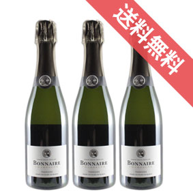 【送料無料】ボネール　ブラン・ド・ブラン　ハーフボトル　3本セット　Bonnaire Terroirs Blanc de Blancs 375ml　ボネール/フランスワイン/シャンパーニュ/シャンパン/ スパークリングワイン/辛口/375ml×3/リュット・レゾネ　【自然派ワイン ビオワイン】