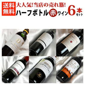 ■送料無料■　当店大人気の売れ筋赤ワイン　ハーフボトル飲み比べ6本セットVer.14　送料込み