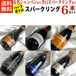 ■送料無料■有名シャンパンから辛口スパークリングワインまで　ハーフボトル飲み比べ　6本セットVer.5　ギフト・贈り物にも！【ハーフワインセット】【泡 発泡】【ハーフサイズ】【楽天 通販 販売】