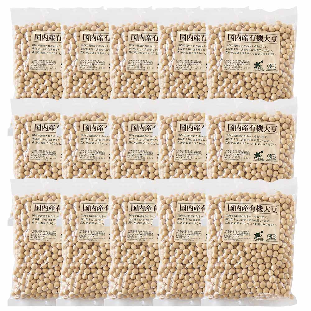 ビオマーケット ビオマルシェ 国産有機大豆 (300g×15袋)/ まとめ買い 国産 有機 大豆 ビオ・マーケット 有機栽培 ケース売り オーガニック