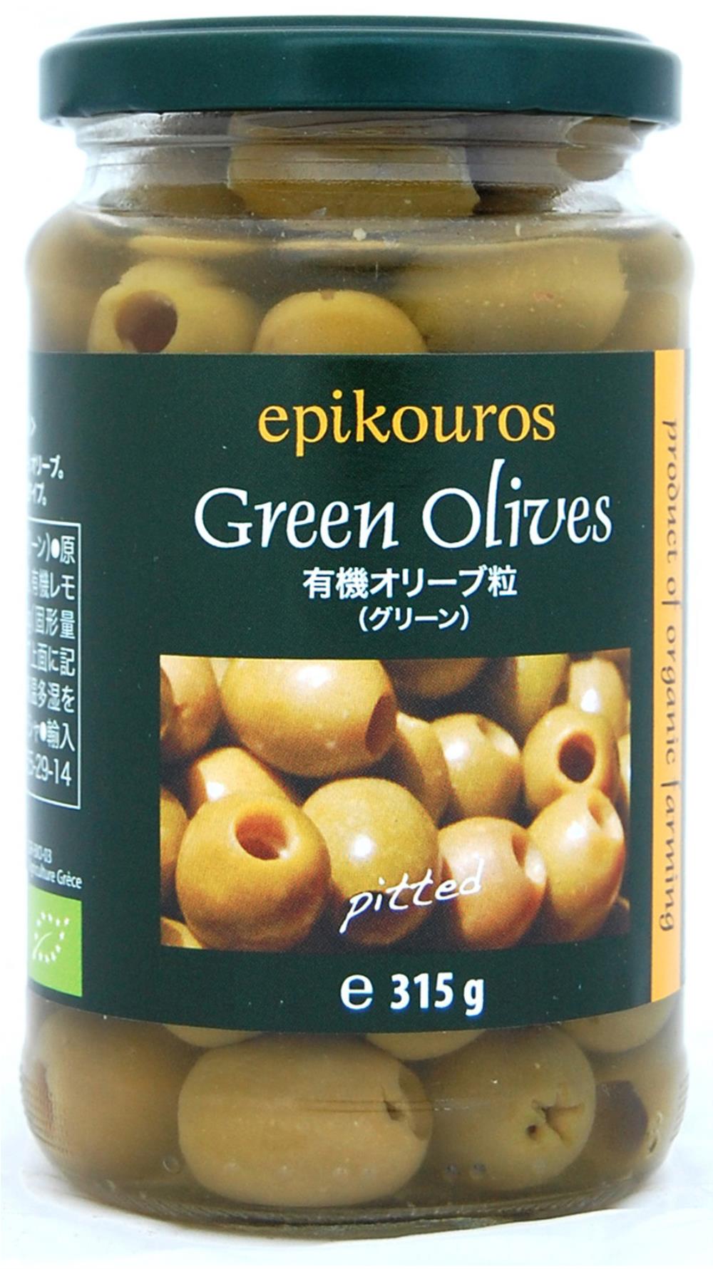 【ミトク】有機オリーブ粒(グリーン) 315g / ギリシャ産 オーガニック 有機栽培