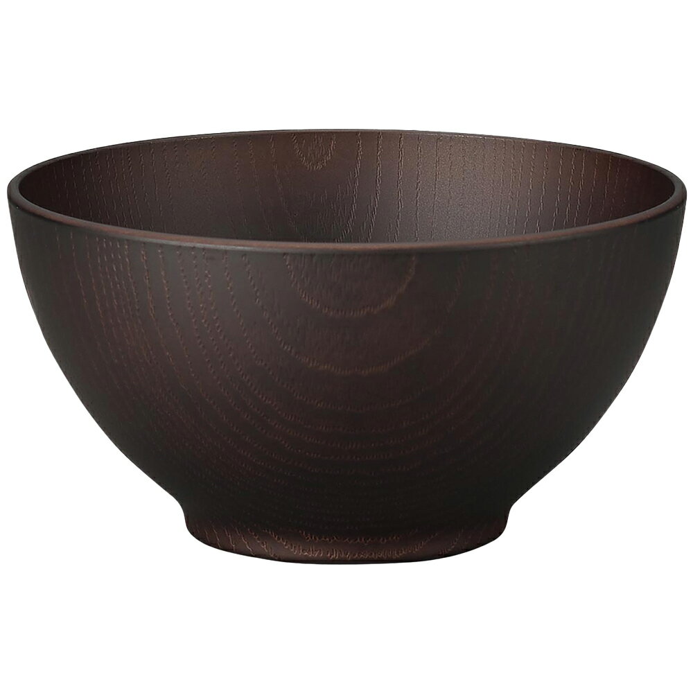 萬洋 木目樹脂スープボウルM ダークブラウン 91-613C