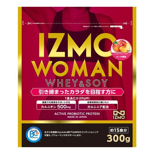 アルプロン IZMO-イズモ WOMAN 乳酸菌配合 ウエイトダウン プロテイン 300g ピーチ風味