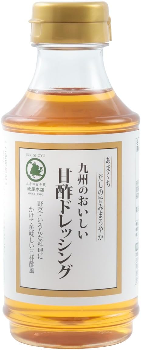 【合資会社緑屋本店】九州のおいしい甘酢ドレッシング 310mlドレッシング ノンオイル いろんな料理に使える 健康 甘口 三杯酢 九州 あまくち 出汁 だし 甘酢 かけだれ 熊本県 ひとよし 醸造元 一騎 百年蔵