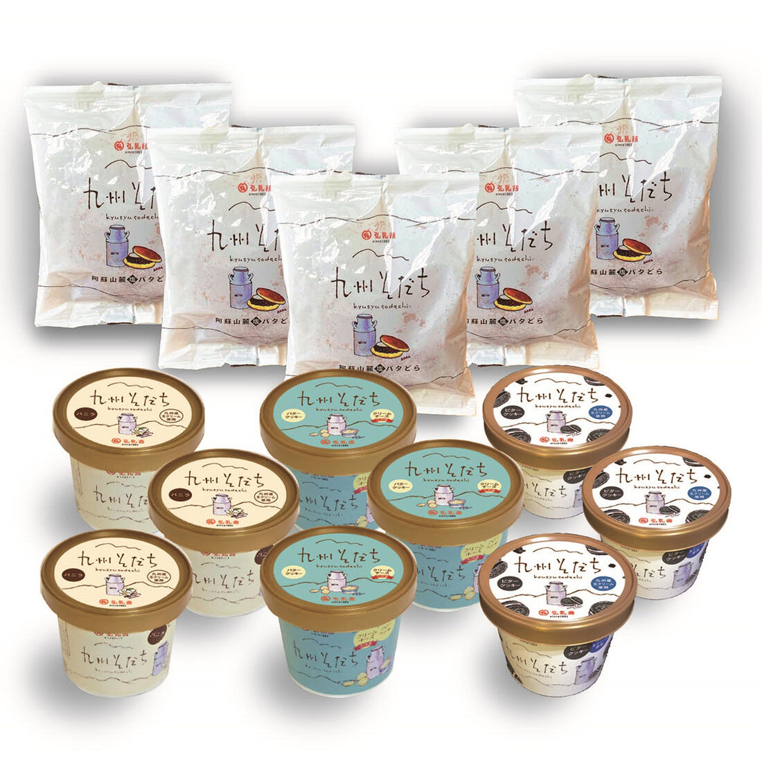 弘乳舎 九州そだち アイスクリーム＆塩バタどらセット どら焼き どらやき 塩バター 小豆 あんこ 和洋菓子 カップアイス/敬老の日のサムネイル