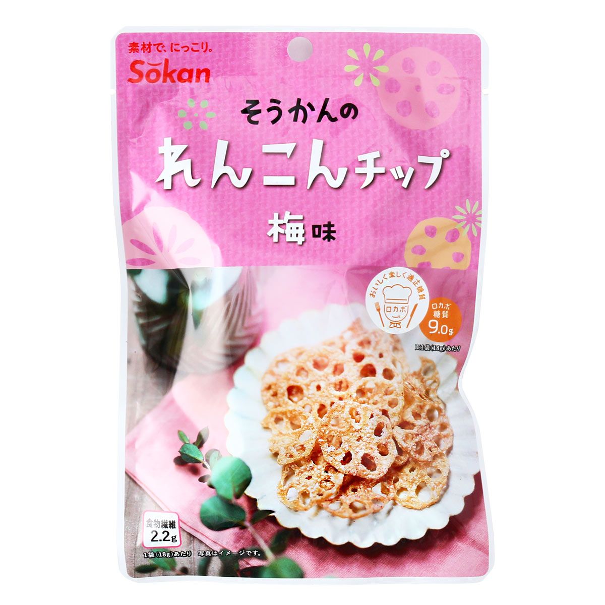 壮関 梅れんこんチップ 18g お菓子 おやつ 食物繊維 チップス 野菜チップ レンコンチップ ネコポス カリカリ食感