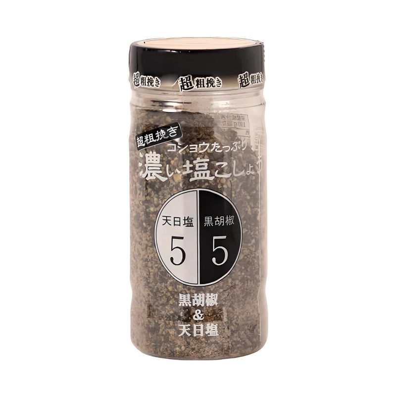 【にとん屋】超粗挽き 濃い塩こしょう140g / 調味料 塩胡椒 塩こしょう しお胡椒 超粗挽きコショウ コショウたっぷり 濃い塩胡椒 黒胡椒 天日塩 かけ調味料 胡椒の香り あとかけ調味料