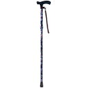 【島製作所】折りたたみステッキA花柄 ブラック