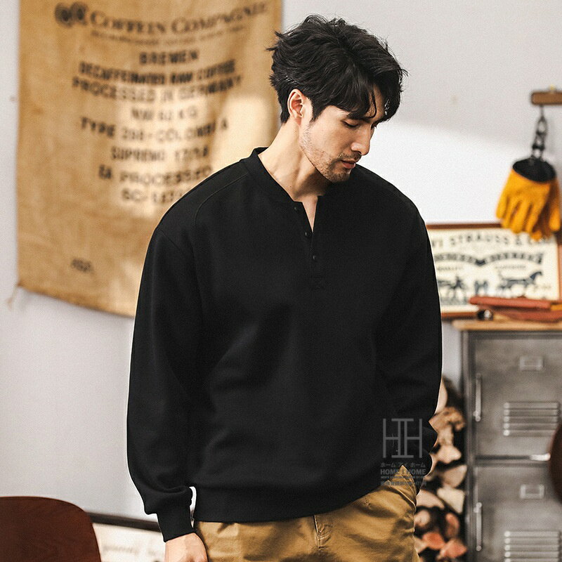 Rakuten - ヘンリーネック Tシャツ ヘンリーネックtシャツ メンズ 長袖 ヘビーウェイト ロンT 大きいサイズ おしゃれ 切り替えデザイン スポーツ カジュアル 人気 定番 カットソー トップス インナー ベーシック シンプル 秋 冬 春服