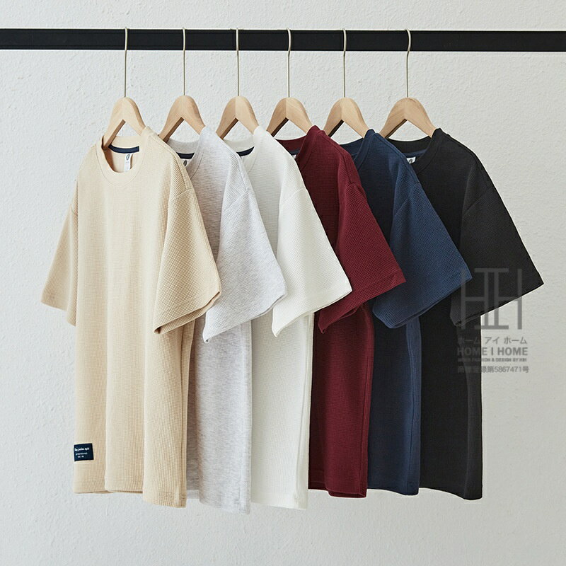 Rakuten - ワッフルtシャツ Tシャツ メンズ 半袖 おしゃれ クルーネック ワッフル地 8.2oz ヘビーウェイト 厚手 綿 ワンポイント シンプル カジュアル ゆったり 通気性 吸汗 柔らかい 二重縫製 6色展開