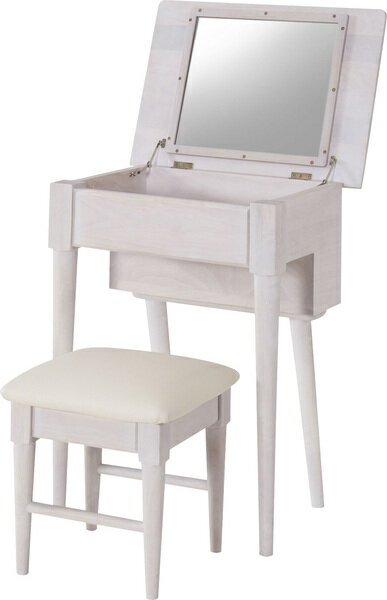 ドレッサースツールセット ナチュラ ドレッサー デスク 収納付 ホワイト アンティーク ナチュラル 木製 1面鏡 鏡台 鏡 ミラー スツール イス チェア 椅子 家具 インテリア おしゃれ かわいい NET-589WH
