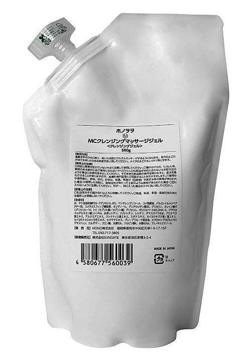 ★HONO ホノヲヲ MCクレンジング マッサージジェル詰め替え用500g☆販売元: HONO株式会社 正規品クレンジング・マッサージジェル（クレンジング・洗顔・毛穴ケア・角栓ケア・毛穴の洗浄）雪見肌☆送料無料