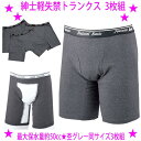 【在庫一掃SALE♪】即納します★紳士軽失禁トランクス 3枚組★快適なフィット感!★一般的なトランクスとは違うおしゃれが楽しめるボクサータイプのトランクスややこ...
