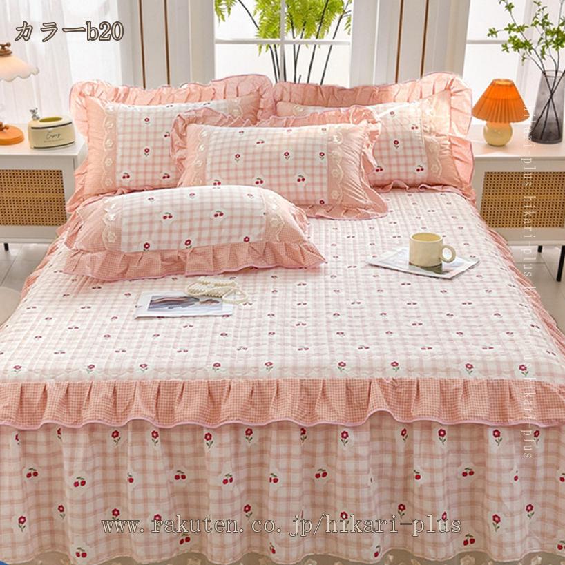 1000円OFFクーポン ベッドスカート 中綿ベッドスカート キルティング コットン 中...