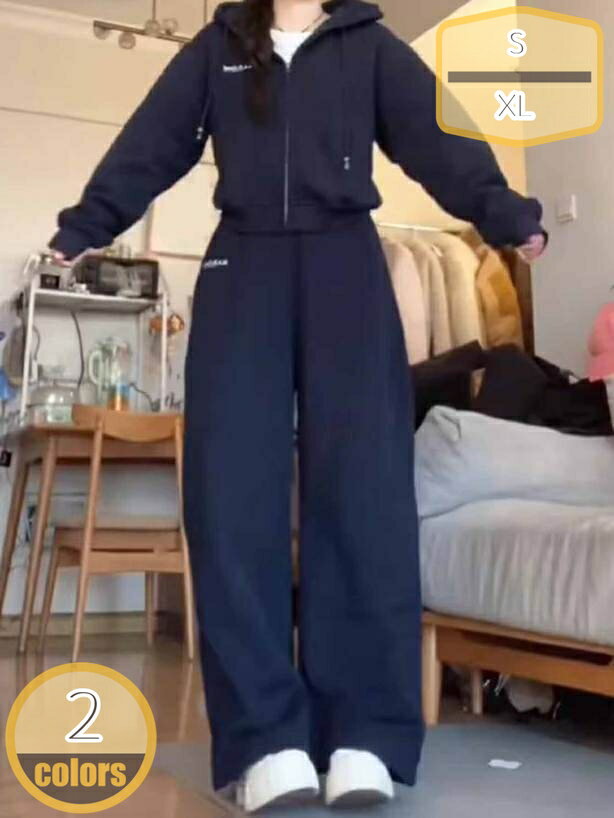 1000円OFFクーポン レディース 上下 2点セット パンツセット ジップアップ ジャージ パーカー ロングパンツ 春 秋 冬 長袖 大きいサイズ セットアップ 無地 ゆったり 大きいサイズ 運動着 普段着 部屋着 トレーニング お出かけ 登山 hikari-plus