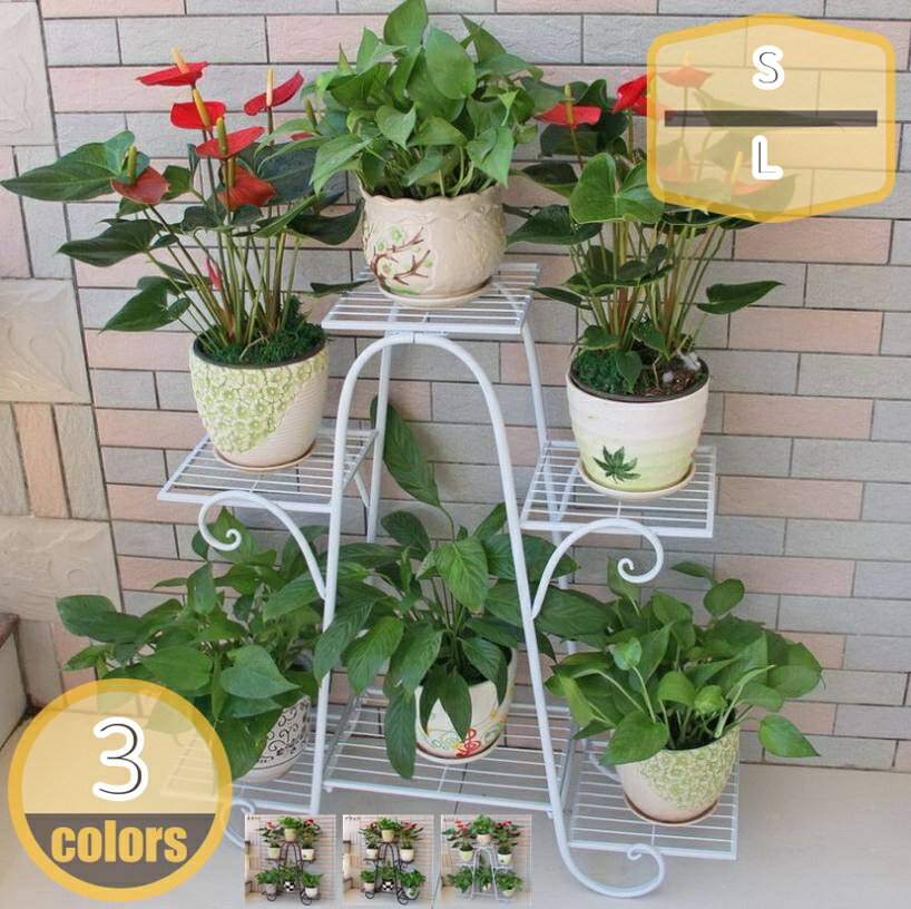 500円OFFクーポン フラワースタンド アイアン 3段 プランタースタンド 鉢植え スタ...